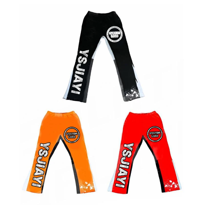 Custom Patchwork Flare Pant Streetwear Heavyweight