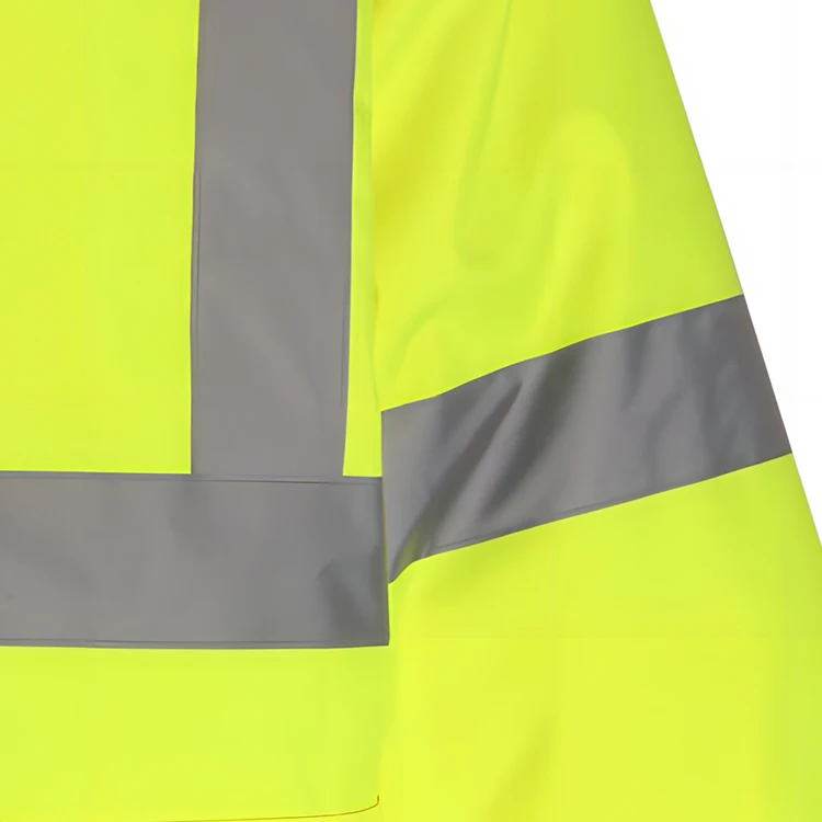 High collar autumn winter manufacturers direct hi vis coldproof waterproof reflective safety rain coat work jacket for adult