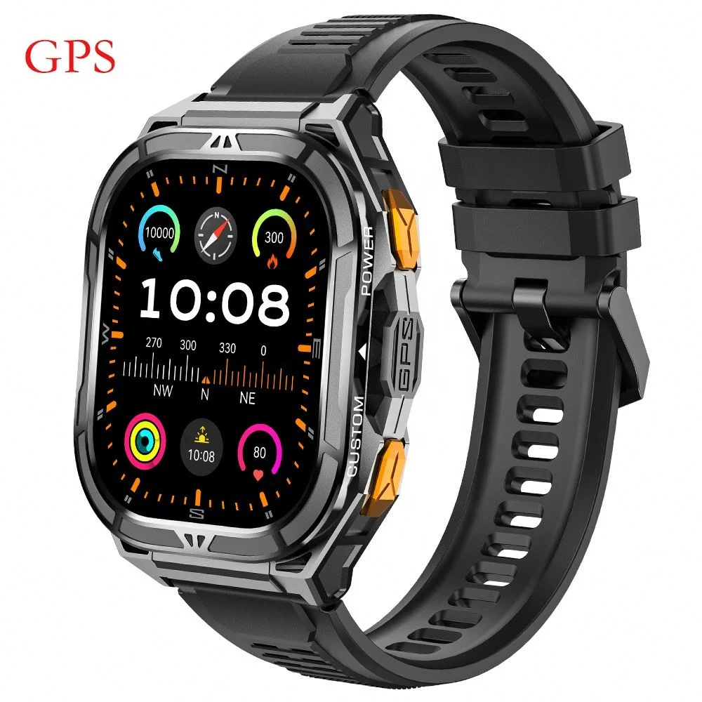 2025 New Arrival X5 GPS Smart Watch for Men 50m Fitness Tracker Heart Rate Monitor 100+ Sports Mode Compass Android IOS