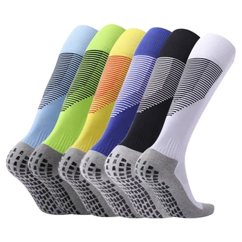 New Design Polyester Non Slip Football Men Kids Casual Outdoor Sports Grip Socks Custom Logo Print Wholesale