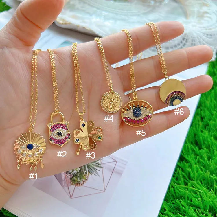 40 Pcs Charm Bad Eye 10 Couleurs - Pendentifs Émail Or 18K Pour Bijoux DIY
