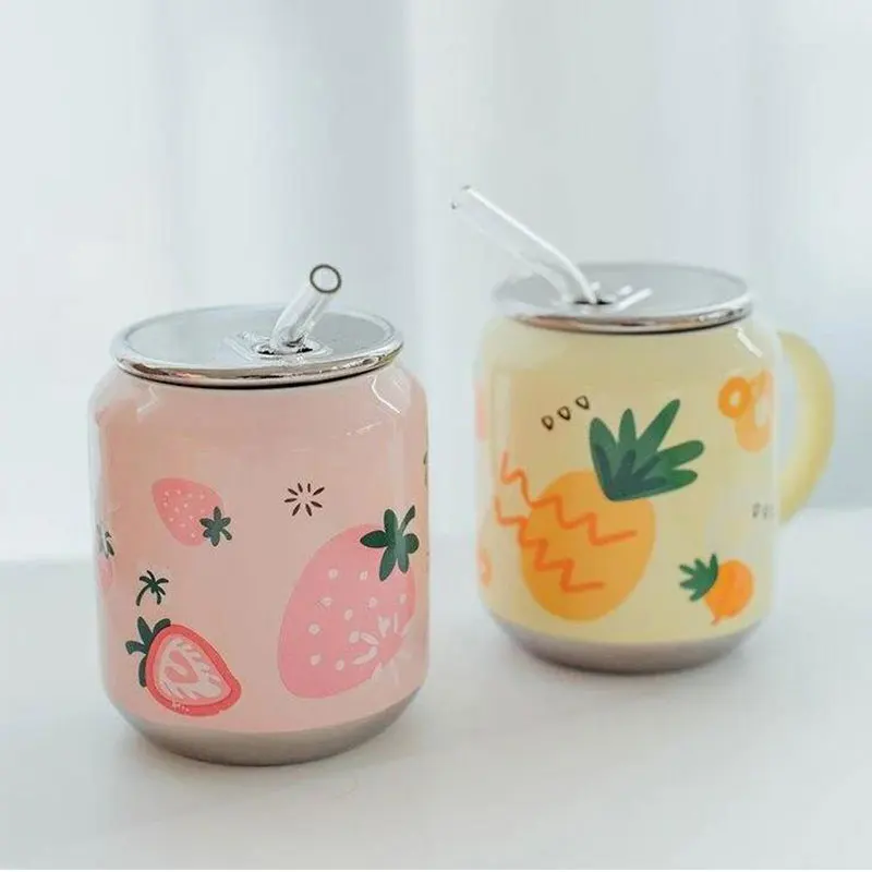 Creative Mugs Kawaii Straw Ceramic Fruit Cups Cute Wholesale Porcelain