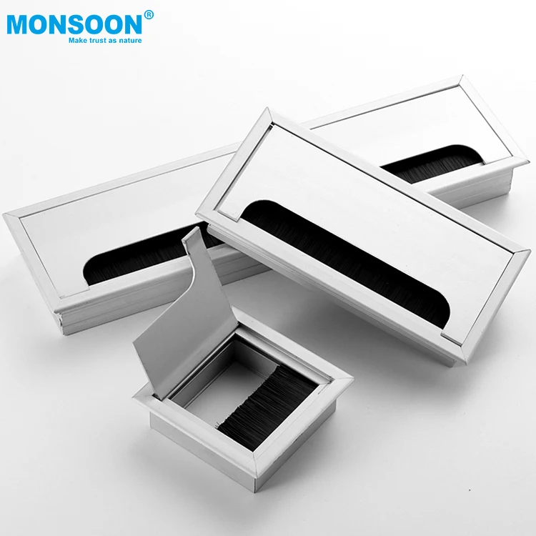 MONSOON Furniture Hardware Office Computer Desk Dustproof Table Metal square Cable Outlet Cable Hole Cover