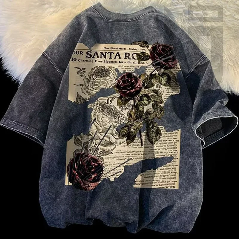 High Quality Screen Printing Logo Anti Shrink Cotton Fabric Drop Shoulder Mens Acid Wash T Shirt