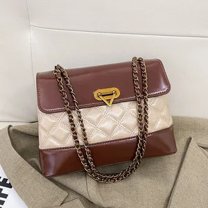 New Luxury Chain Single Shoulder Bag for Women PU Leather Durable Vintage Messenger Fashion Bags