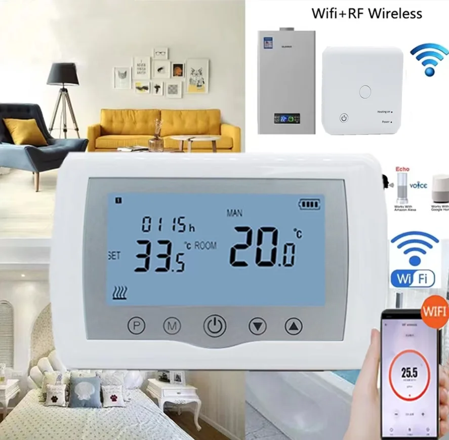 Touch Screen Wireless Thermostat Smart Room Thermostat with WiFi