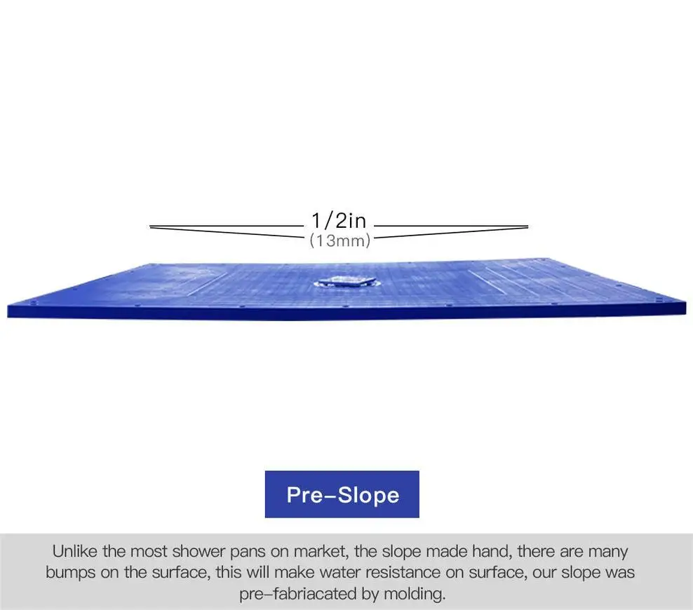 Abs Material With Fibreglass Reinforced Curbless Ready To Tile 48in X