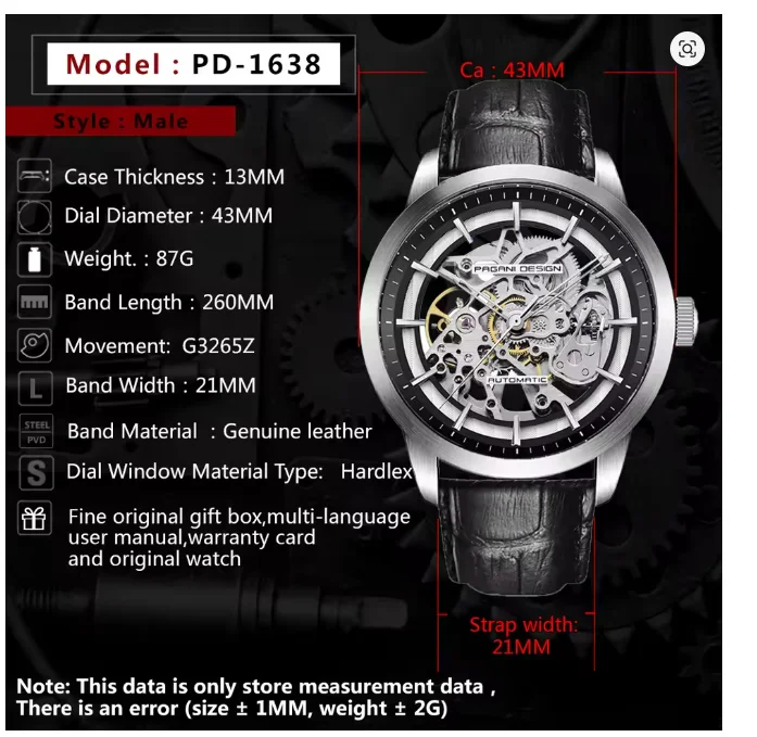 Stainless G3265z Movement 2025 Pagani Design Luxury Watch