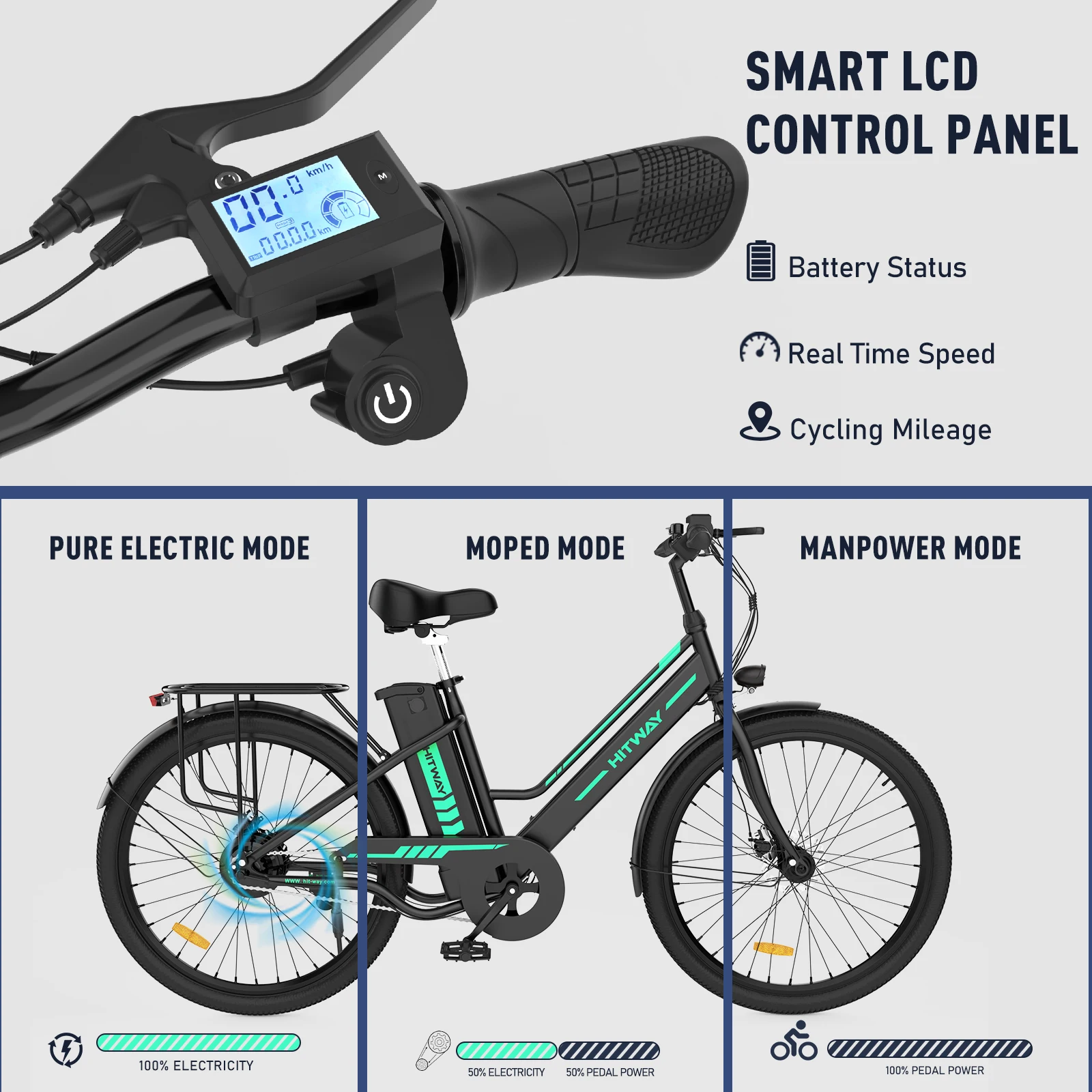 HITWAY BK8S E bike 250W EU Stock 26 pollici bicicletta elettrica