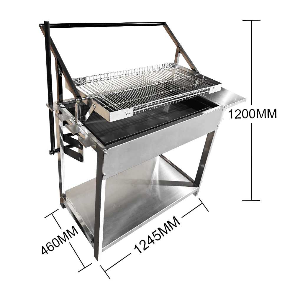 Adjustable Height Carbon Manual Flip Charcoal Bbq Rotating Bbq Basket ...