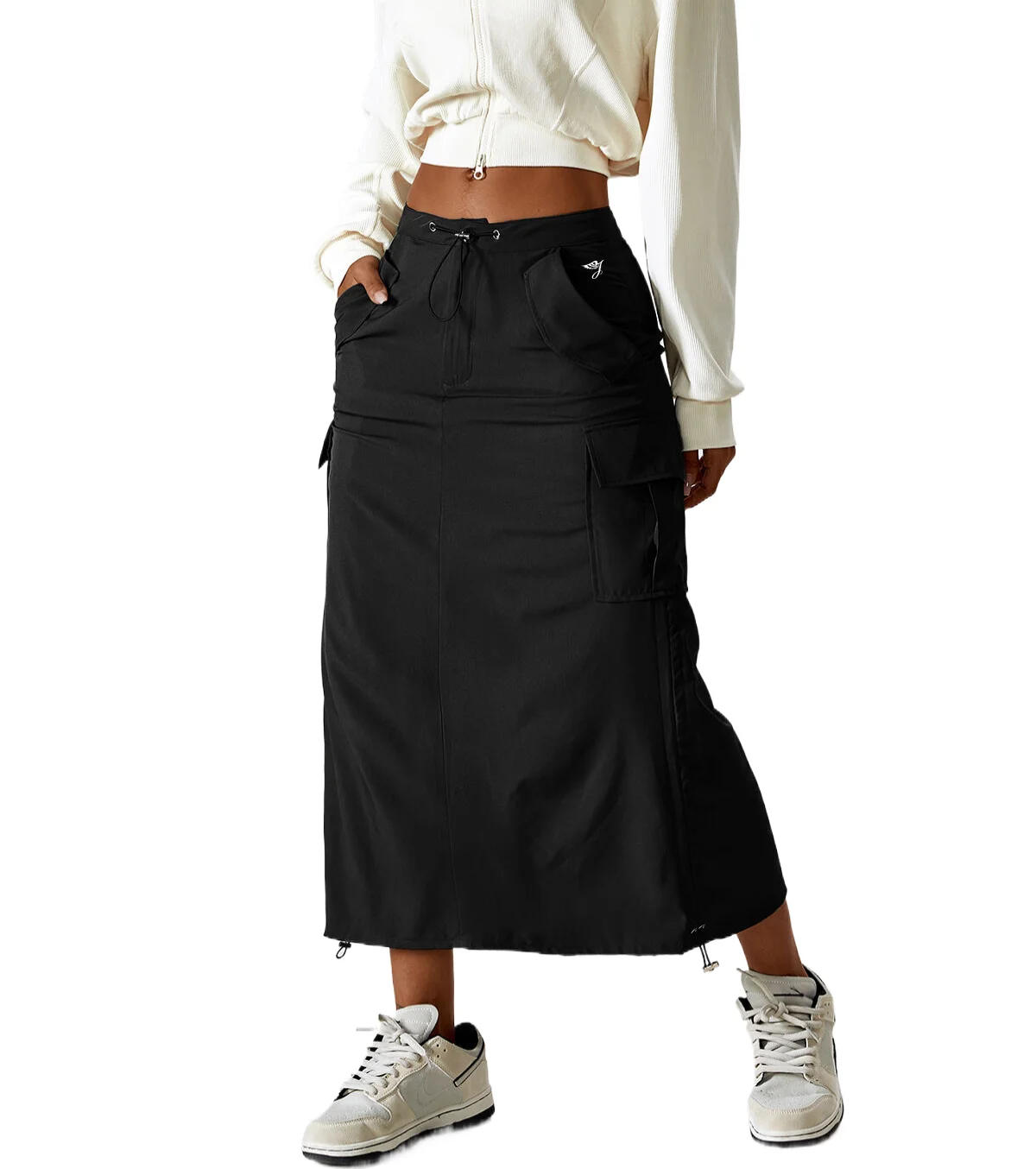 ★CRANK★BIG POCKET STRING SKIRT_BROWN★正規品/韓国直送料込 atelier SOMETHING BIG POCKET SKIRT/ビッグポケットデニム