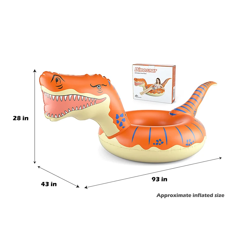 Bouée de Natation Tyrannosaure, Tube en PVC étanche pour s'amuser dans l'eau dans Style éblouissant, Idéal pour Les Garçons, Les Filles et Les Adultes, Flotteur Gonflable de