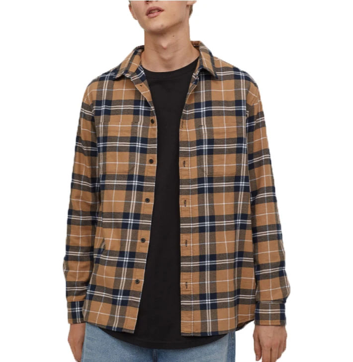 Winter Plaid Shirts Men Fashion Custom 