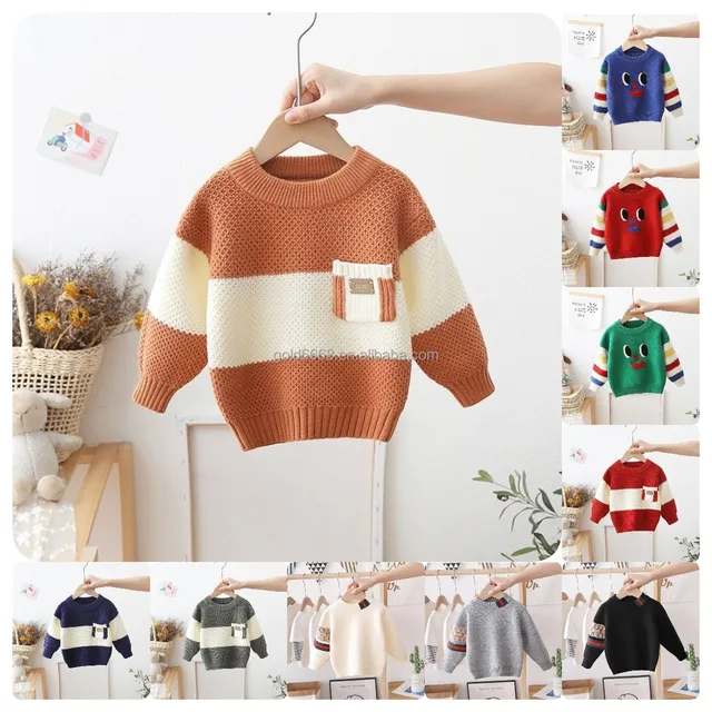 Children's Sweater Winter Autumn Boys' and Girls' Clothing Baby Outerwear Pullover Children's Printed Christmas Sweater