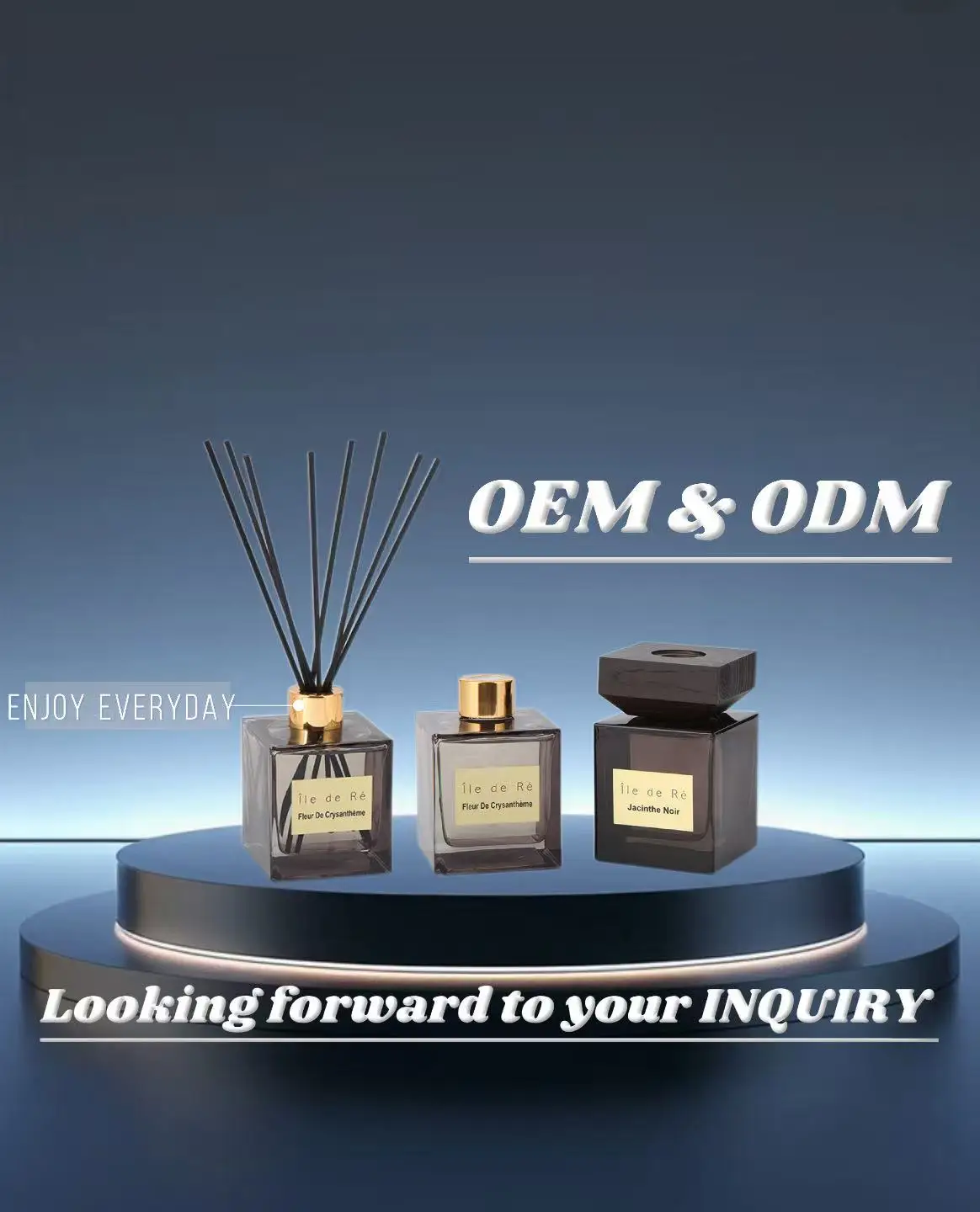 product factory own brand enjoy everyday flameless aromatherapy reed diffuser square glass bottle with fiber sticks-13