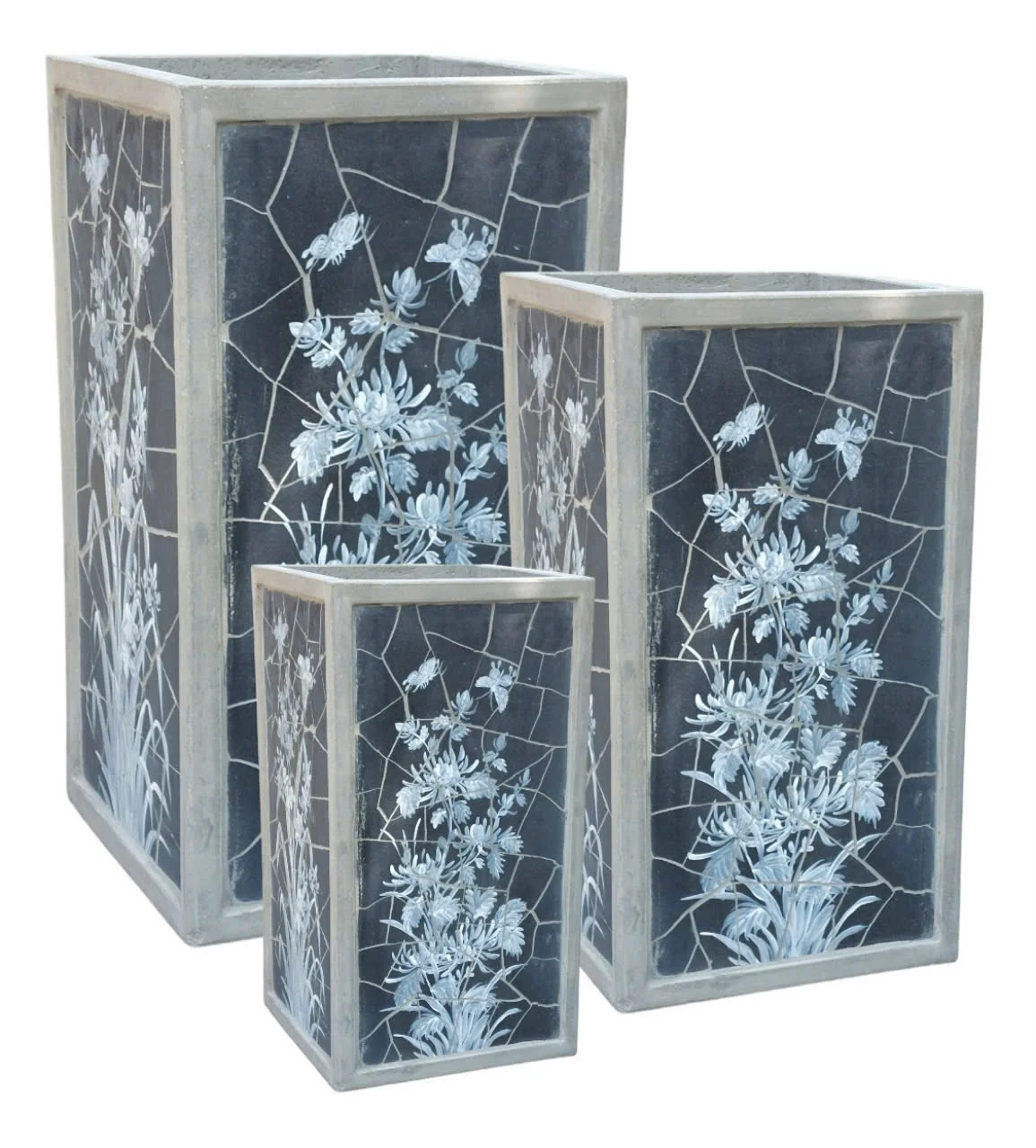 New Design Bulk Mosaic Handcraft Flowerpot Cement Flower Pot Custom Flower Pots & Planters Large Pot for Outdoors