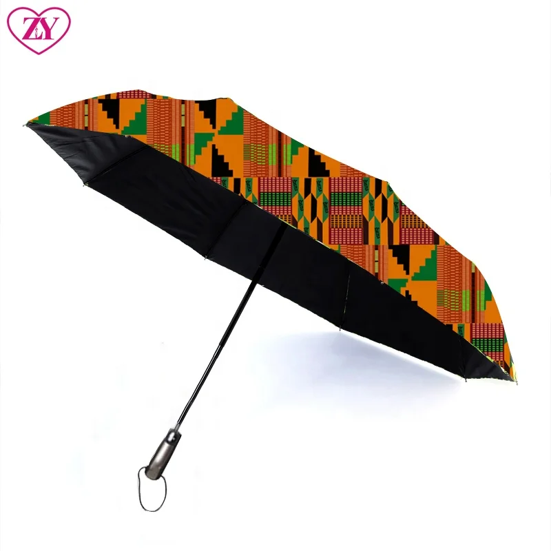 African Print Umbrella - Unique Kente Design for All Seasons