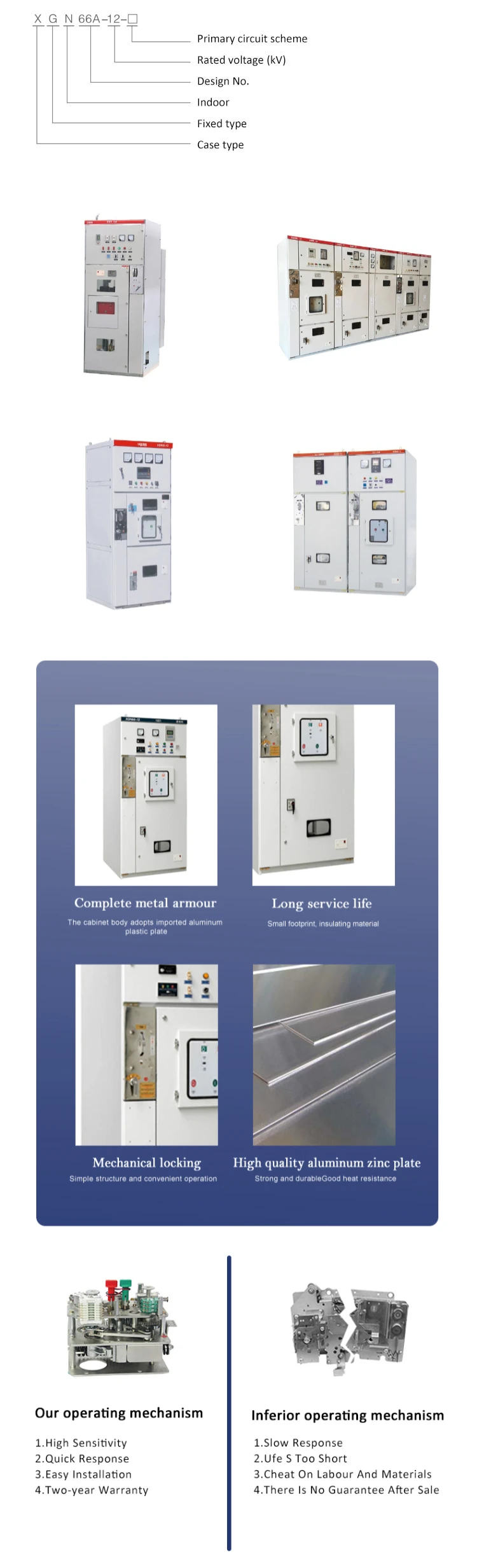 Xgn66-12 12kV 11kV Indoor High Voltage Switchgear Power Distribution Cabinet