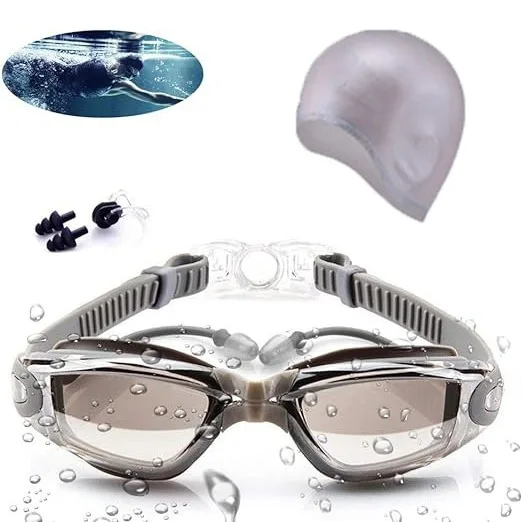 Lunettes de natation unisexes étanches et antibuée avec bouchons d'oreilles, protection optimale des oreilles, bonnet de bain, nouveau modèle_voghion.com