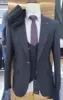 Black-3pcs/set-Jacket + vest + pants
