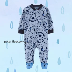 Custom Print Baby Romper Winter Collection Boys' Zippered Rompers