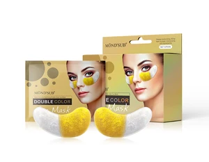 Private Label Puffy Gel Hydrogel Double Color Bicolor Gold Eye Mask Under Eye Collagen Mask Patch for Adult Wholesale
