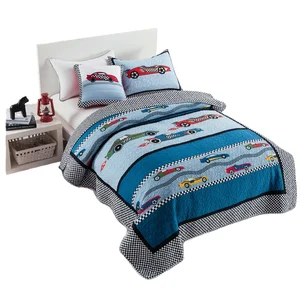 Warm Soft Comfortable Cartoon Aircraft Fabric Embroidered Quilt Cotton Children's Bedsheet Bed Sheet Bedding Set