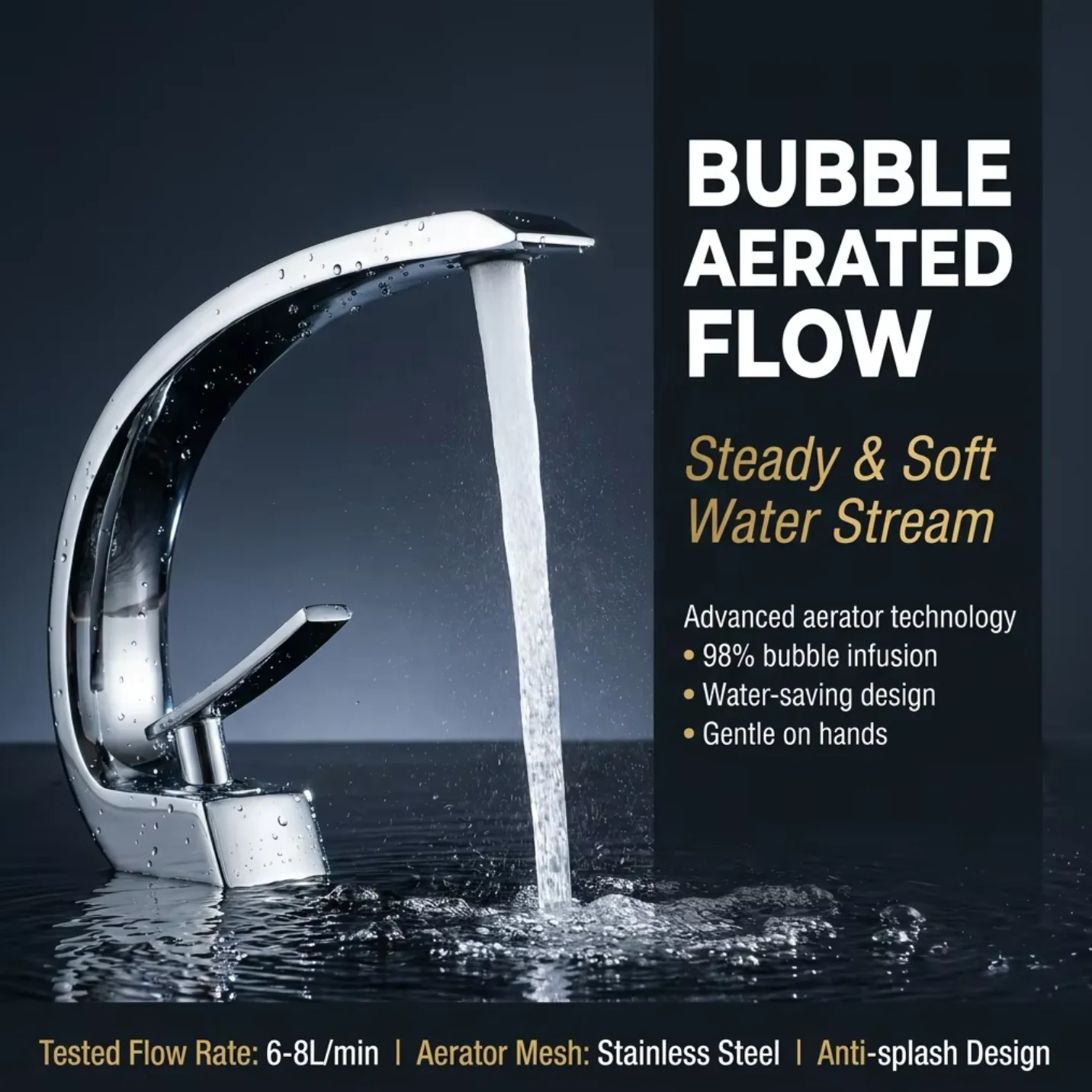 Chrome brass basin faucet