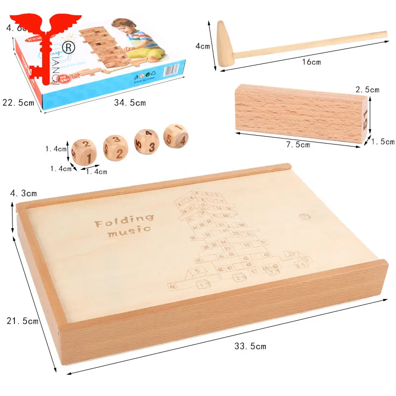 Jumbo Blocks Wooden Puzzle Cube Toy for Child or Adults Wooden Funny Game for Party