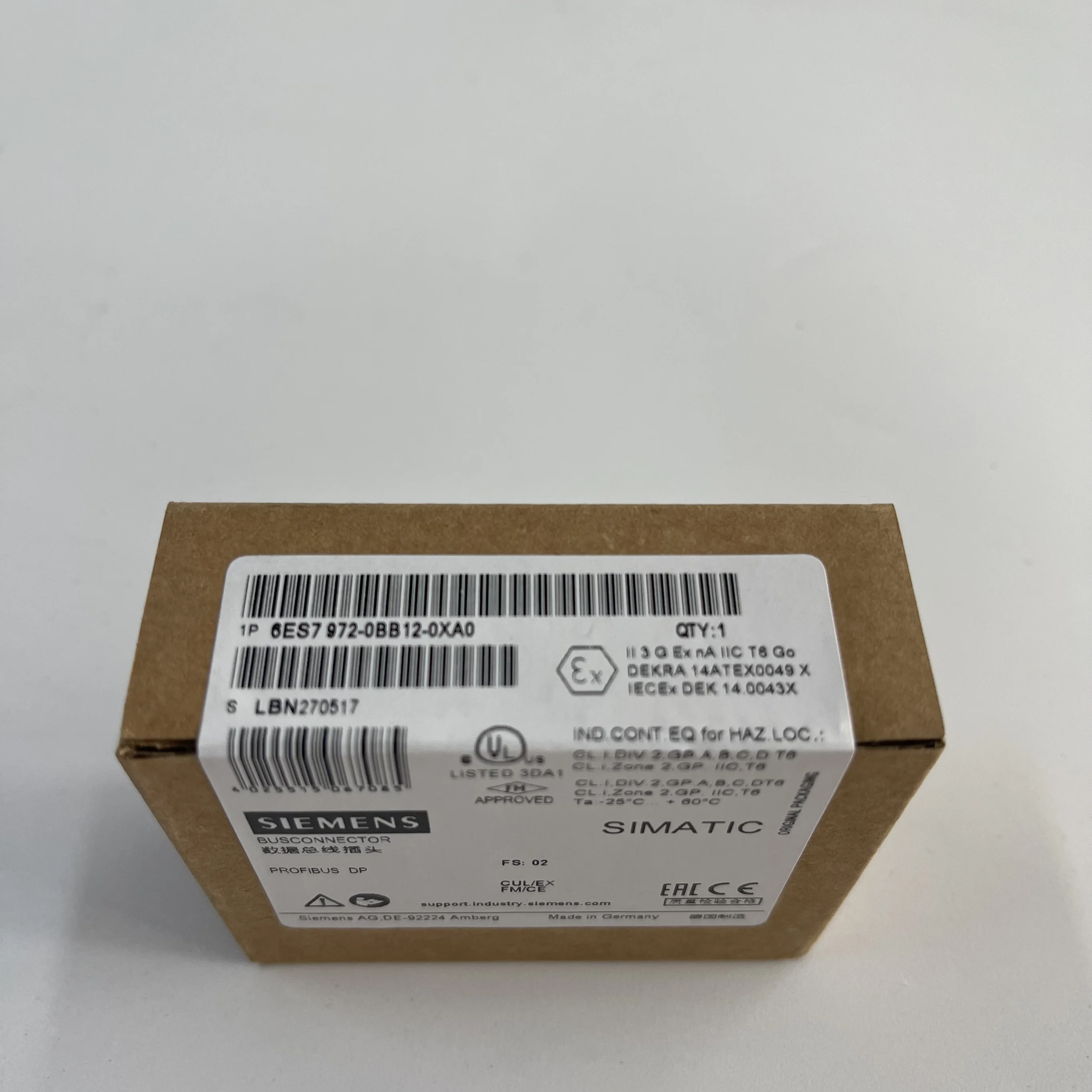 Siemens PROFIBUS DP Bus Connector 6ES7972-0BB12-0XA0 Siemens PROFIBUS DP Bus Connector 6ES7972-0BB12-0XA0