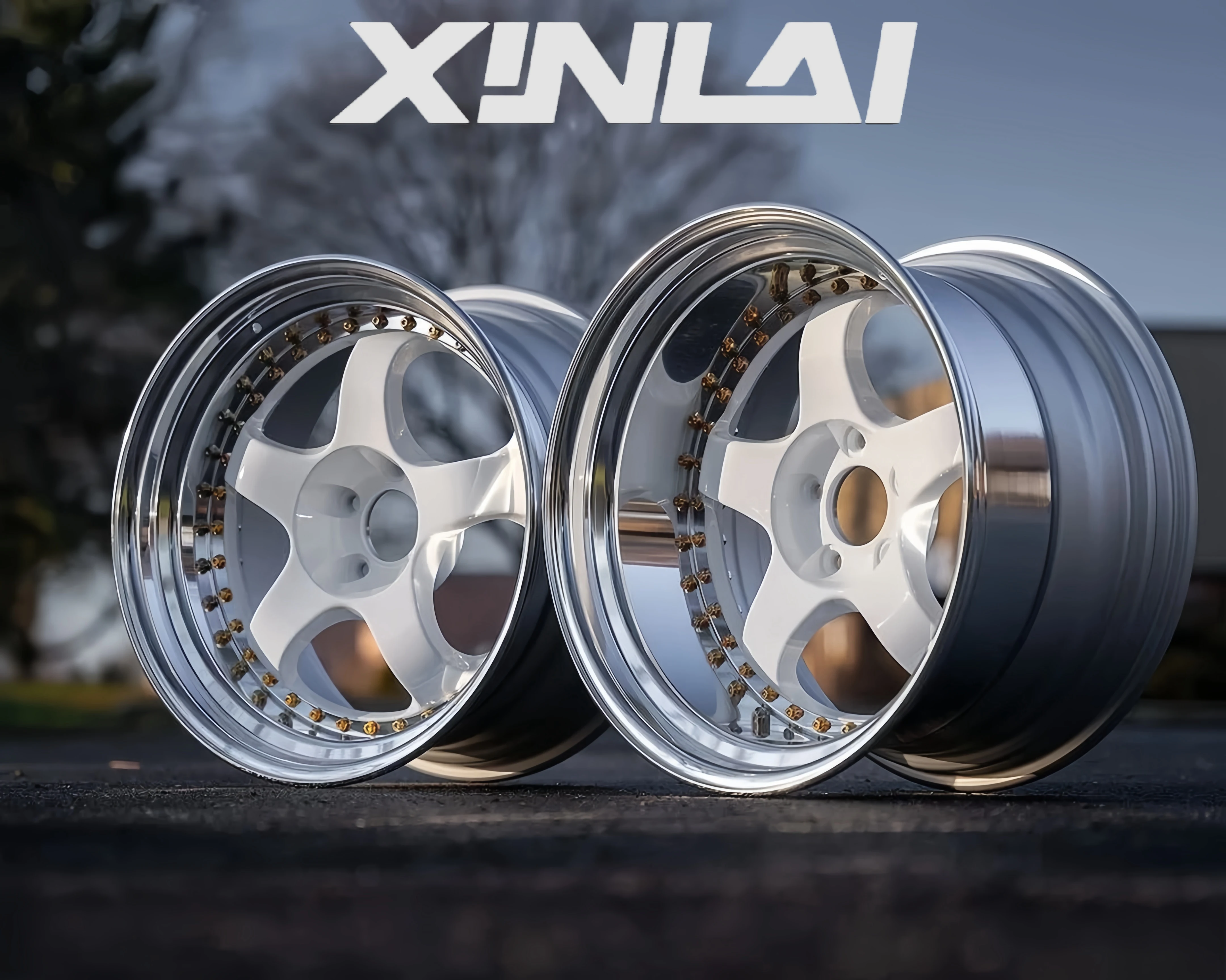 XINLAI Hot Sale 3 Piece Forged Brushed Polished 5x120 5x112 5x114.3 18 19 20 21 22 Inch Wheel for Racing Car Wheel - Image 2