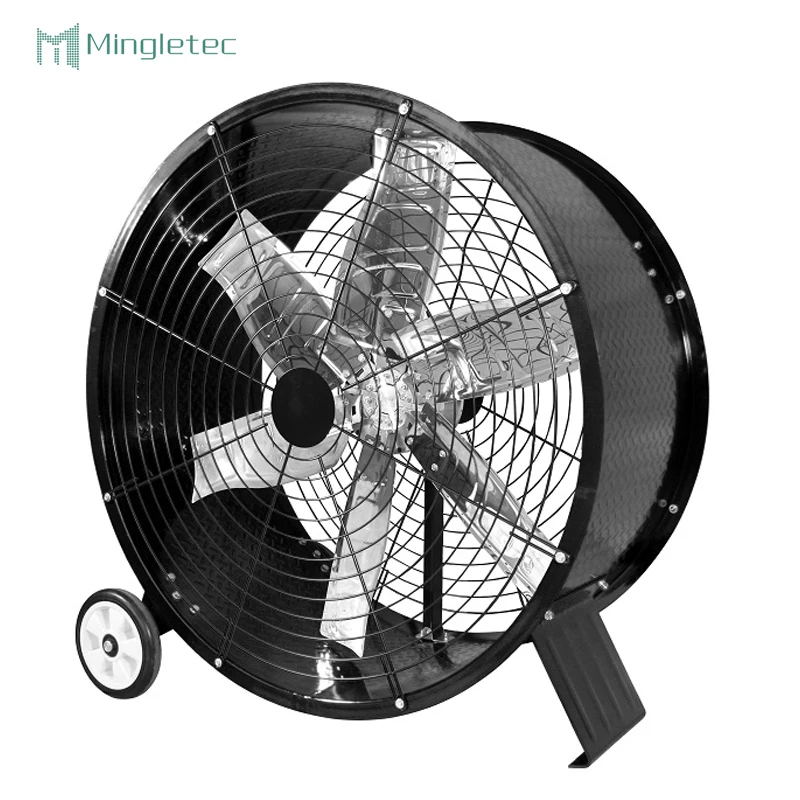 Commercial Moveable High Power Rolling Gym Greenhouse Floor Stand Ventilation Exhaust Drum Fan