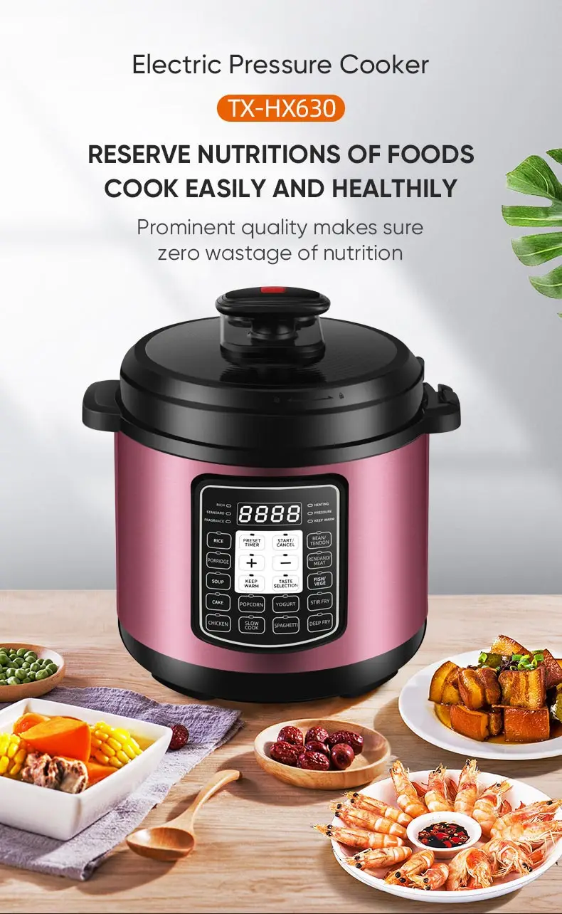 6 Liter Aluminum Pressure Cooker Slow Cooker Stainless Steel Electric