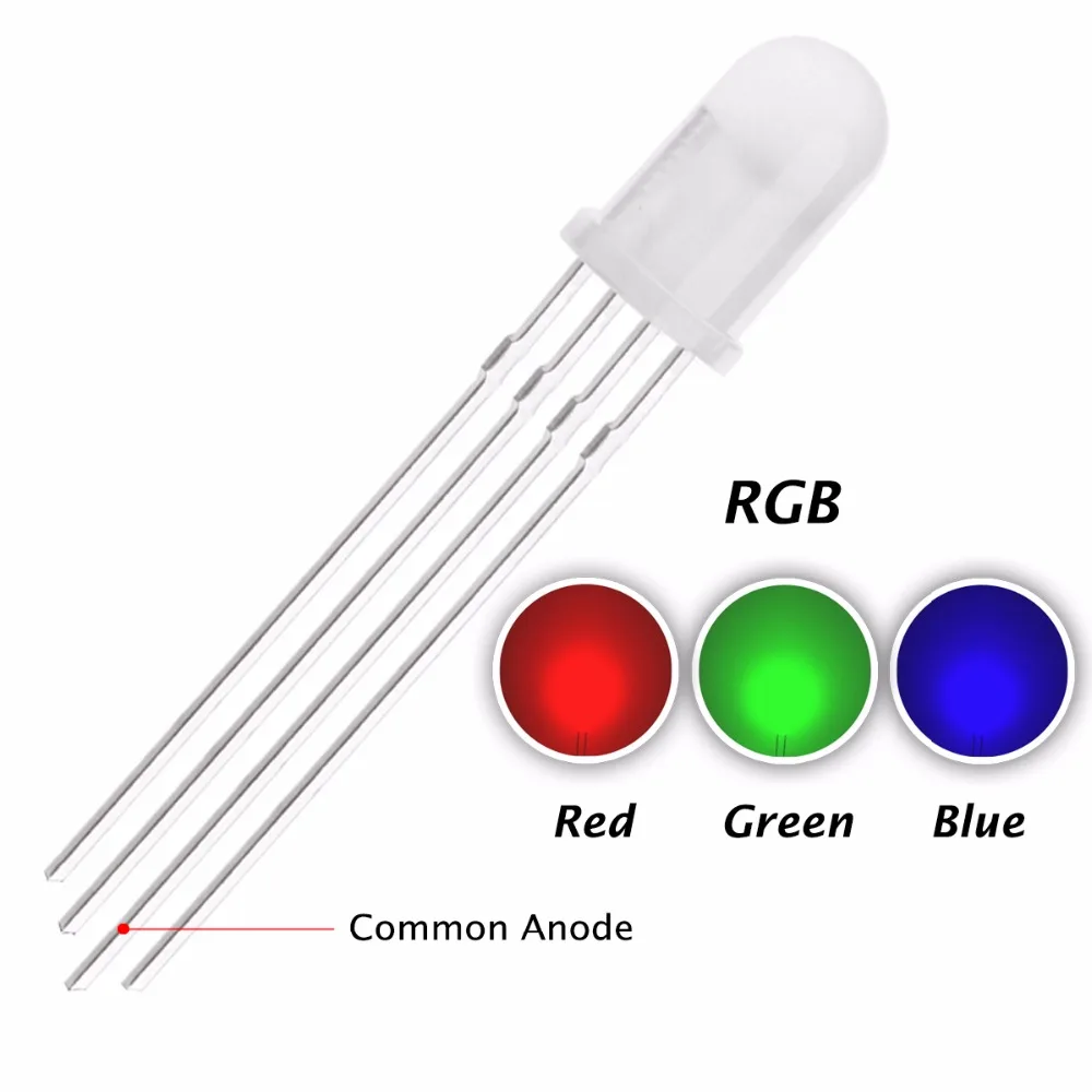 2 Pin 5mm RGB Slow Flashing Changing Red Green Blue Multicolor Flicker Water Clear 5 mm Light Emitting Diode