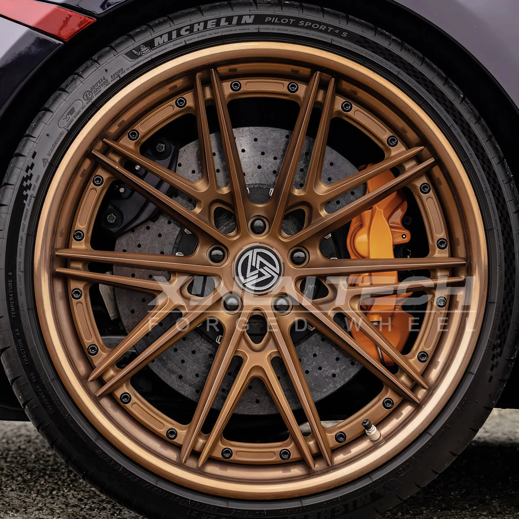 XL Custom Bronze Forged Alloy Wheels 2-Piece/3-Piece Multi-Spoke Rims for Luxury Sports Cars Performance Wheels - Image 1