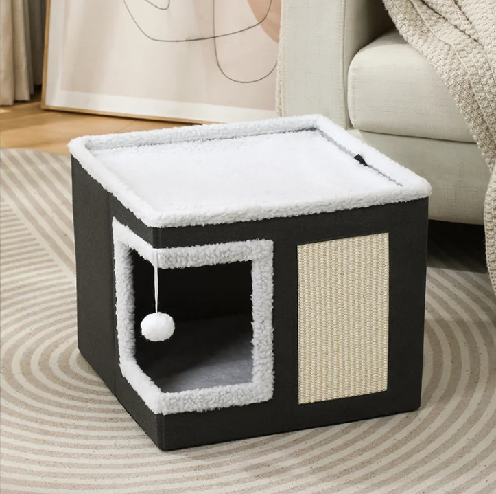 Multi-Level Washable Cat Wigwam Lounge Pet Bed for Cats and Small Pets Cat House Cat Playhouse Pet Cat House factory