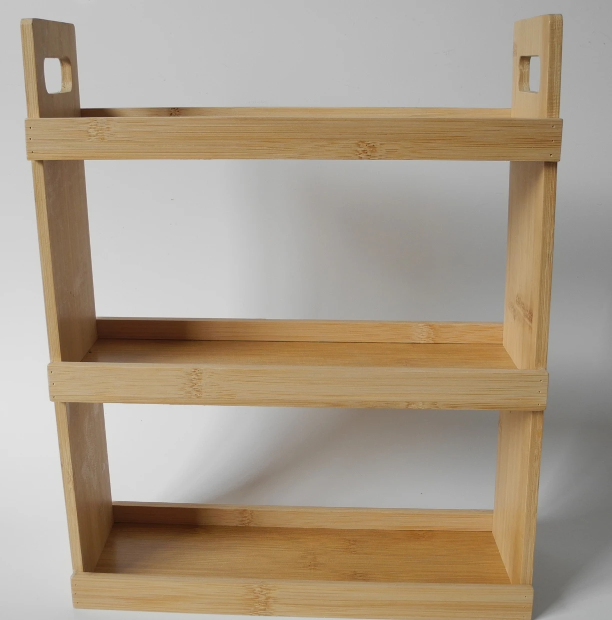Nouveau meuble de rangement en bambou naturel, organisateur d'étagère de cuisine, stockage à 3 niveaux, bocaux à épices
