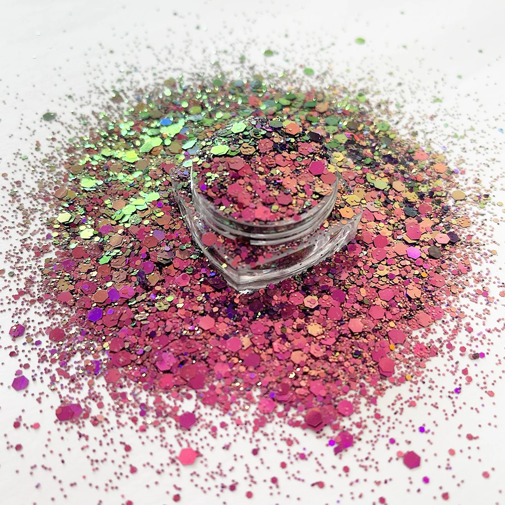 Mix Chunky Bulk Color Shifting Chameleon Glitter Shaker Bottle Plastic 1Kg Glitter