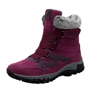 Women's Purple Cotton Casual Shoes Waterproof Outdoor Sports Hiking Shoes for Autumn Factory Wholesale Production Winter Warming