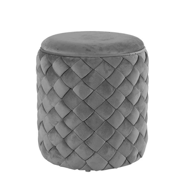 New Design Luxury Space Saving Living Room Round Storage Ottoman
