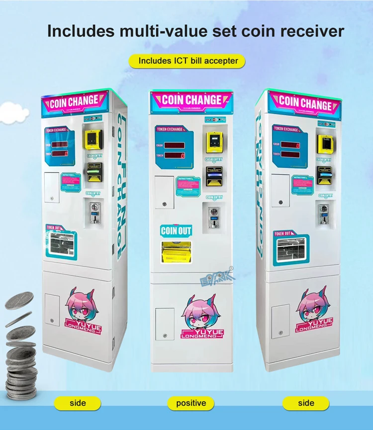 Highly Security Currency Atm Bill Coin Change Vending Machine Indoor ...