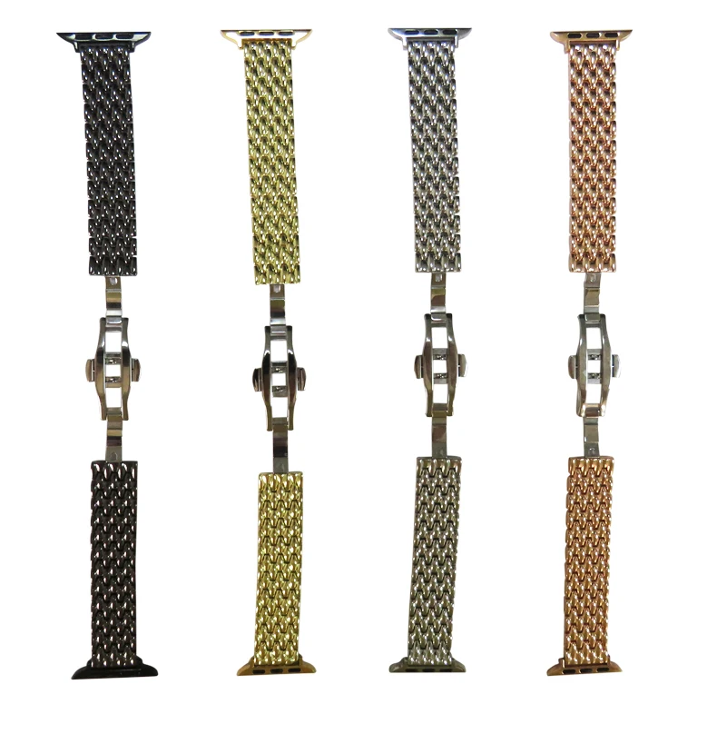 Luxury diamond stainless steel replacement strap, suitable for Apple Watch 38/40/42/44mm series diamond strap