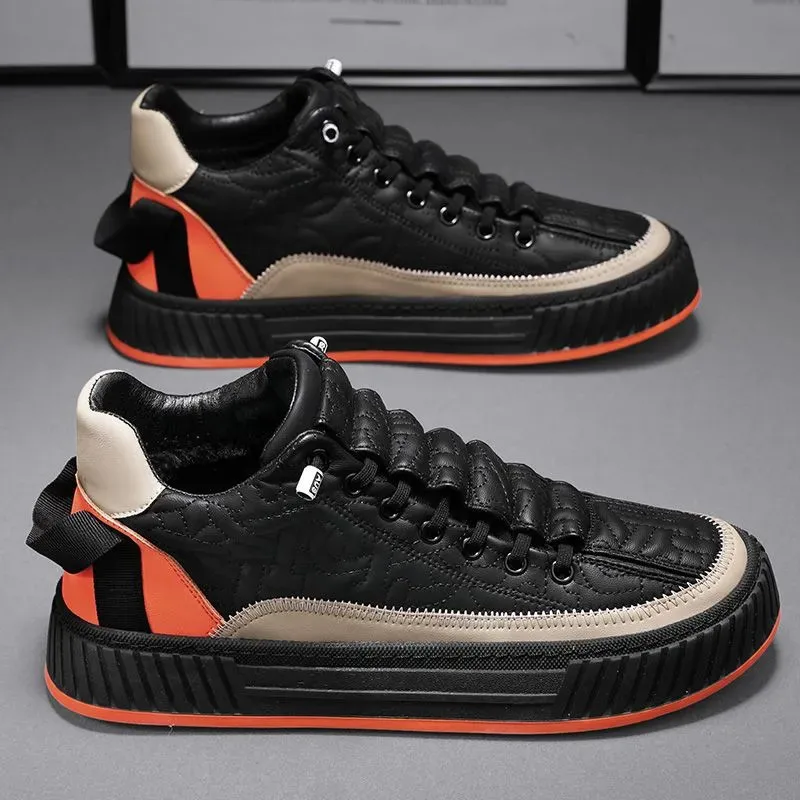 Step on Spring 2024 New Youth Sports Board Mens Thick Soled Anti Slip Versatile Work and Leisure Pvc Outsole Walking Shoes