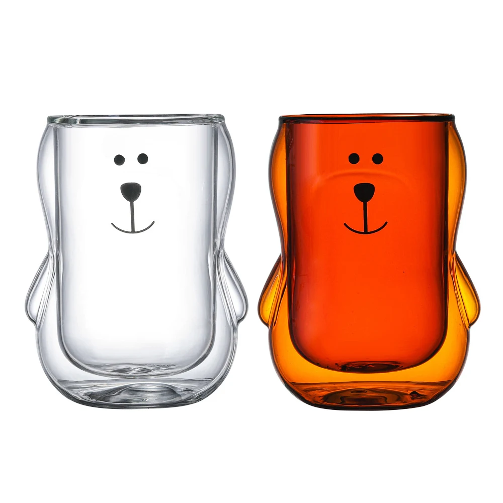 Cute Bear Double Wall Glass Mug