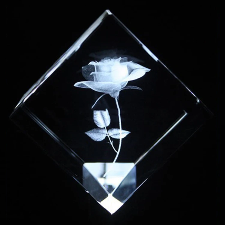 Promotional Crystal 3d Laser Rose Valentines Day Gifts