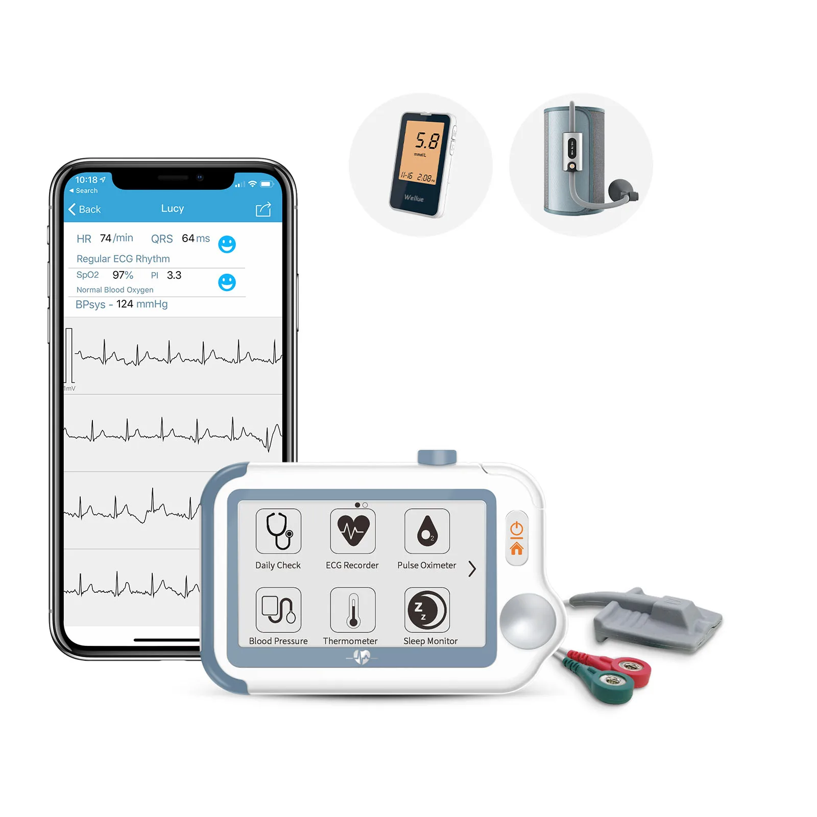 Viatom Checkme Suit Manual Blood Pressure Sensor Spo2 Portable ...