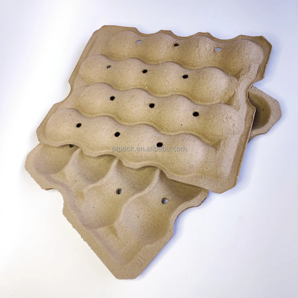 16 Holes Biodegradable Fiber Packaging Compostable Pulp Molded Fruit ...