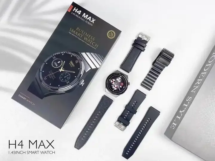 2023 Round Smart Watch H4 Max Reloj Inteligente Redondo NFC Wireless Charging Calculator Smartwatch for Business H4MAX