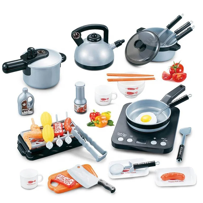 Little Chef Simulation Kitchenware Cooking Pretend Play Kitchen Toys Set for Kids