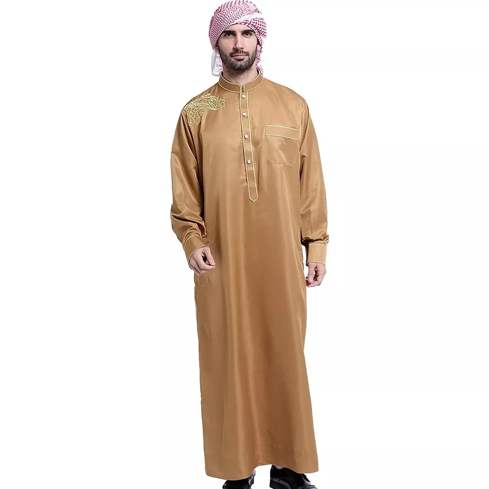 Custom Men's Al Aseel Thobe Saudi Long Sleeves Arab Muslim Wear Robe ...